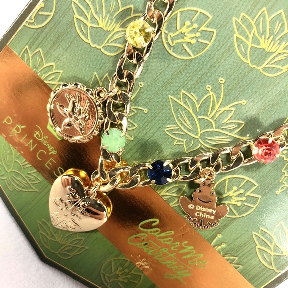 Disney D23 2022 Tiana Princess And The Frog Gold NECKLACE Color Me Courtney NEW - Picture 2 of 4